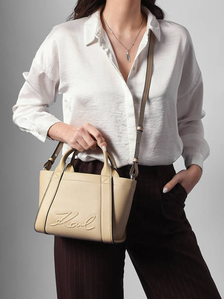 Handtas K/ville Leder Karl lagerfeld Beige k ville B1W30067 ander zicht 1